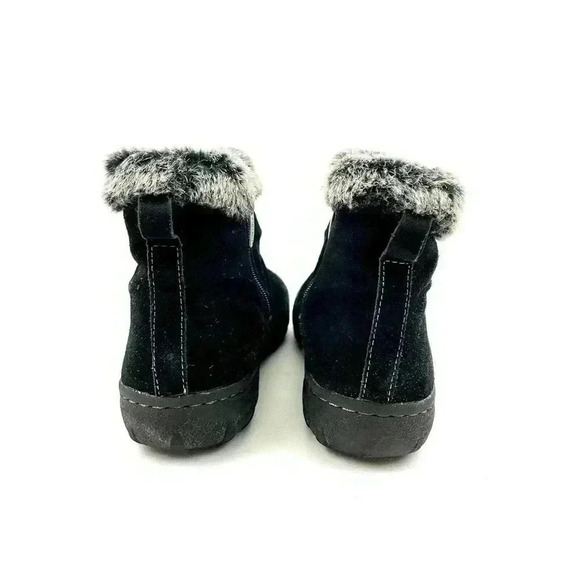 Black Faux Fur Suede Zip Ankle Boots Women’s US Size 7 Khombu - Picture 7 of 10